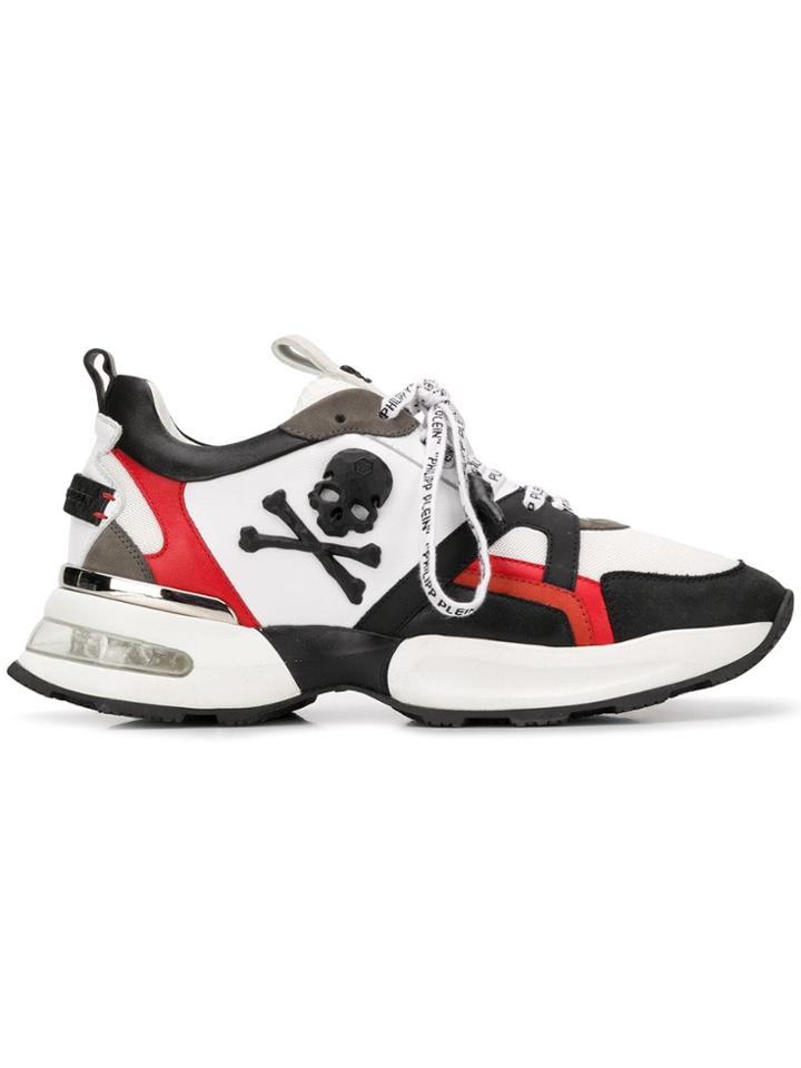 Philipp Plein Colour-block Skull Sneakers - White