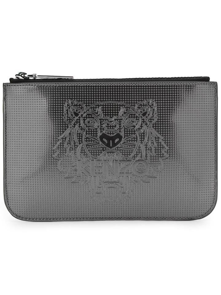 Kenzo - Logo Embossed Clutch Bag - Women - Pvc - One Size, Women's, Black, Pvc