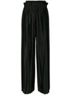 Maison Margiela - Pleated High-waisted Trousers - Women - Polyamide/polyester/spandex/elastane/virgin Wool - 42, Black, Polyamide/polyester/spandex/elastane/virgin Wool