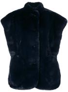 Burberry Oversized Sleeveless Jacket - Blue
