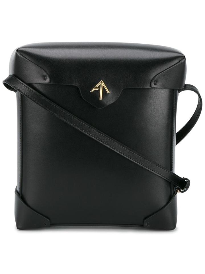 Manu Atelier Pristine Shoulder Bag, Women's, Black, Leather/cotton