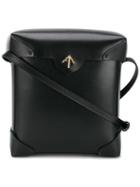 Manu Atelier Pristine Shoulder Bag, Women's, Black, Leather/cotton