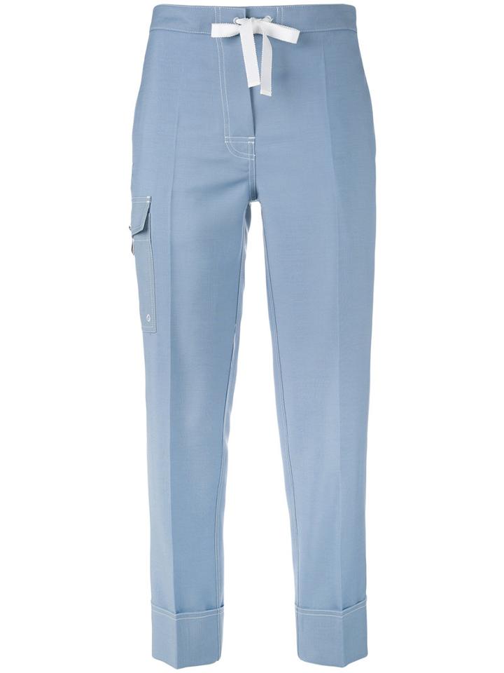Thom Browne - Cropped Jeans - Women - Silk/mohair/wool - 40, Blue, Silk/mohair/wool