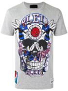 Philipp Plein Embellished Skull Print T-shirt, Men's, Size: Xl, Grey, Cotton