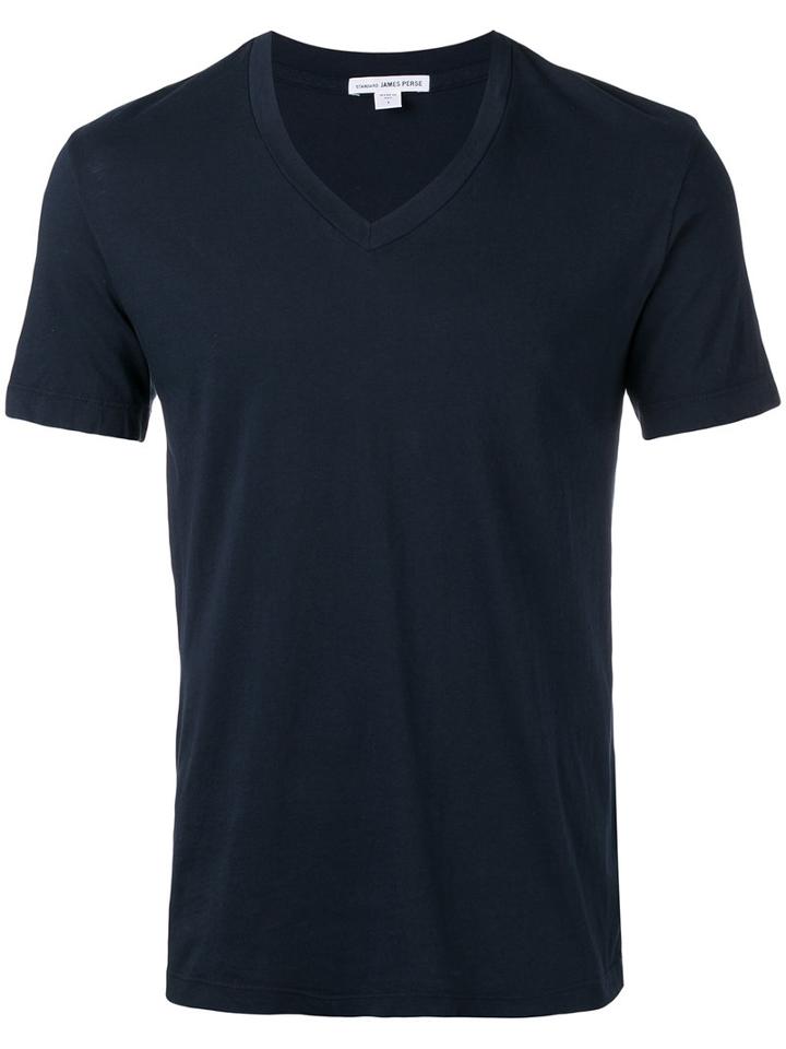 James Perse V-neck T-shirt, Men's, Size: 40, Blue, Cotton