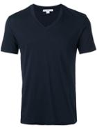 James Perse V-neck T-shirt, Men's, Size: 40, Blue, Cotton