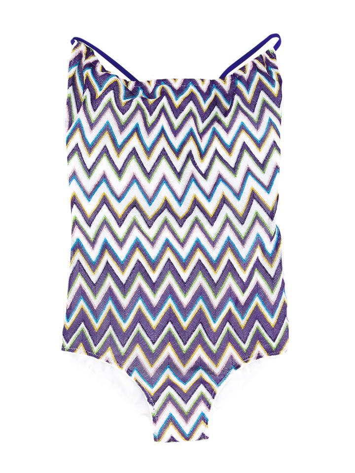 Missoni Kids Zig Zag Pattern Swimsuit, Girl's, Size: 6 Yrs, Pink/purple