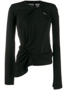 Unravel Project Asymmetric Long Sleeve Top - Black