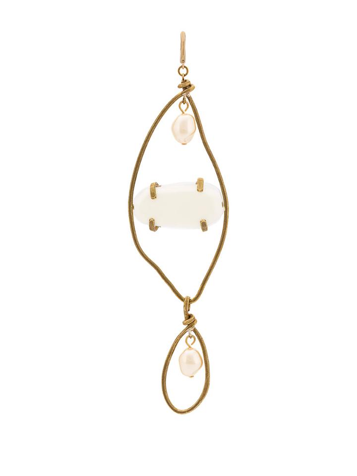 Marni Oversized Hanging Earring - White