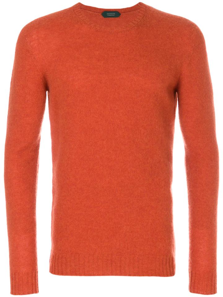 Zanone Crew Neck Sweater - Yellow & Orange