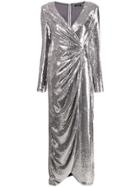 P.a.r.o.s.h. Asymmetric Long-sleeve Dress - Metallic