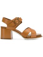 Tod's Buckled Block-heel Sandals - Brown