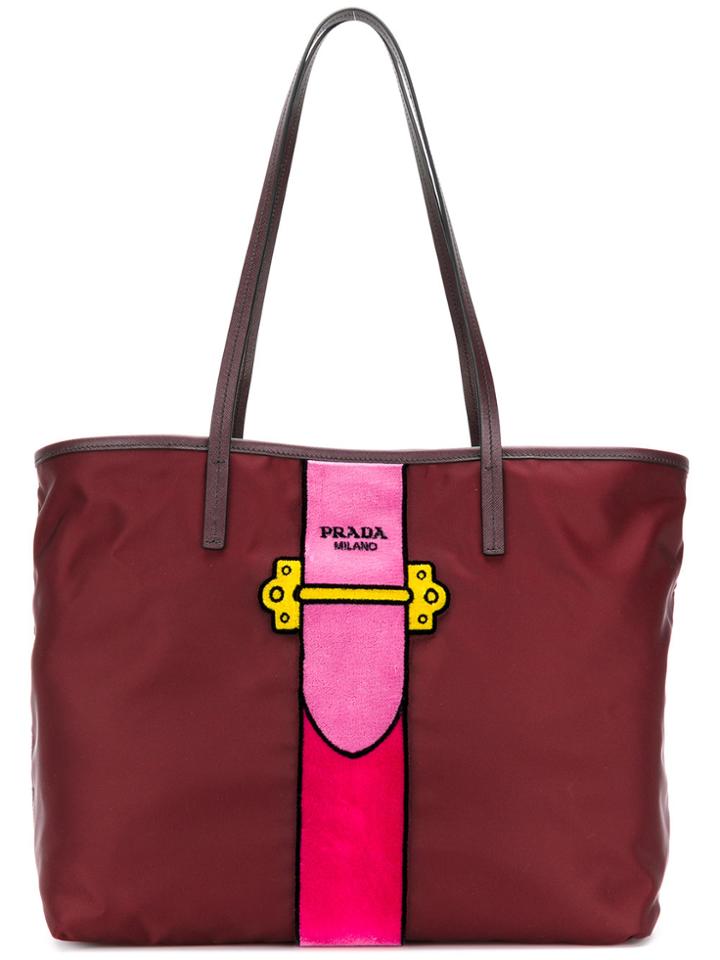 Prada Trompe L'oeil Shopper Tote - Red