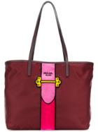 Prada Trompe L'oeil Shopper Tote - Red