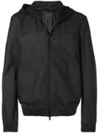 Fendi Leather Hooded Jacket - Black