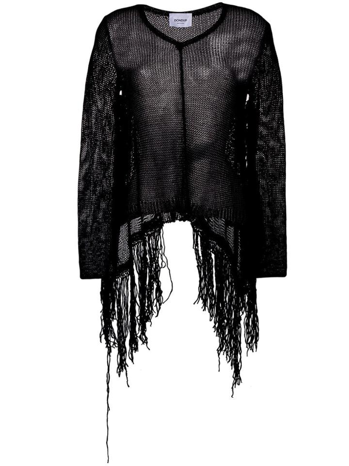 Dondup Fringed Open Knit Jumper - Black
