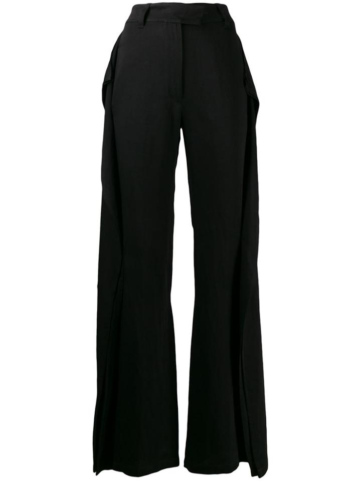 Ann Demeulemeester Wide-leg Flared Trousers - Black