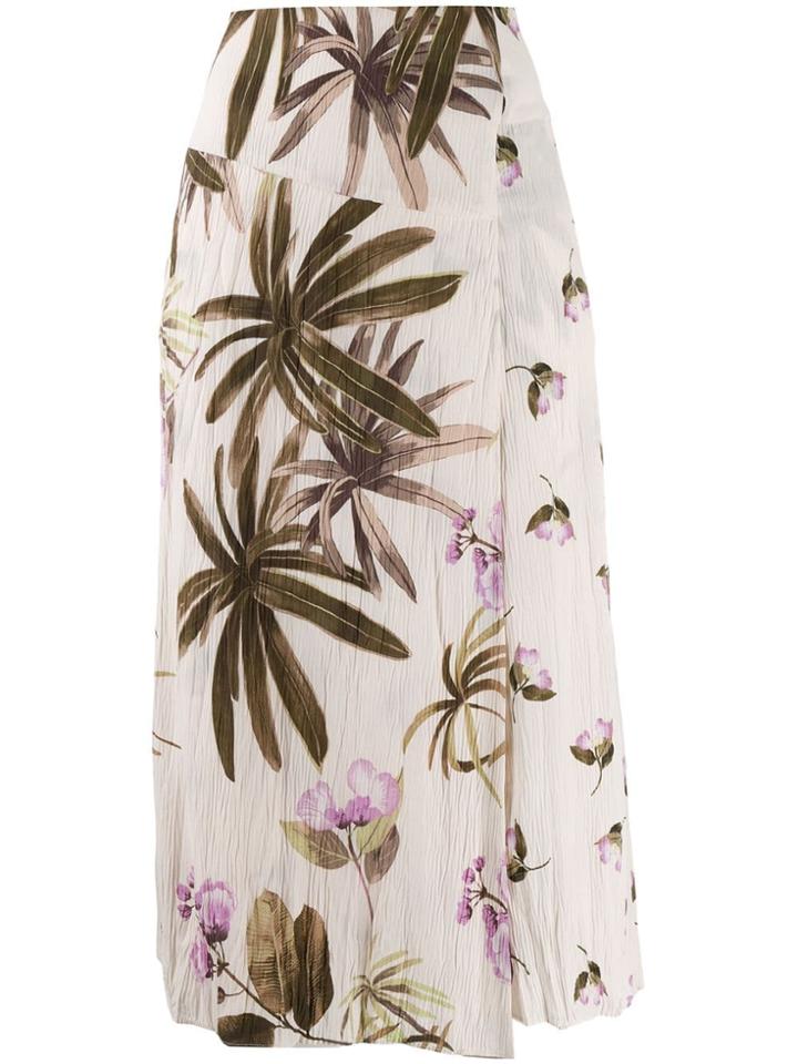 Vince Asymmetric Floral Print Skirt - Neutrals