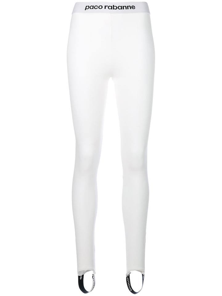 Paco Rabanne Logo Leggings - White