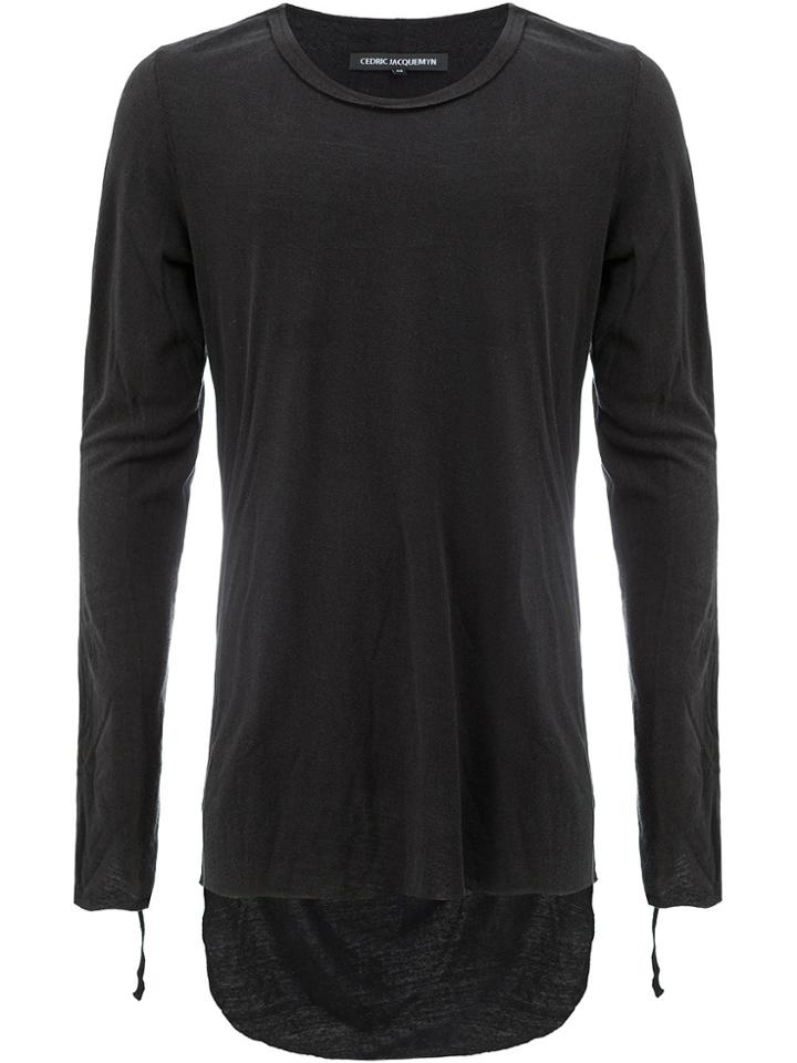 Cedric Jacquemyn Curved Hem T-shirt - Black