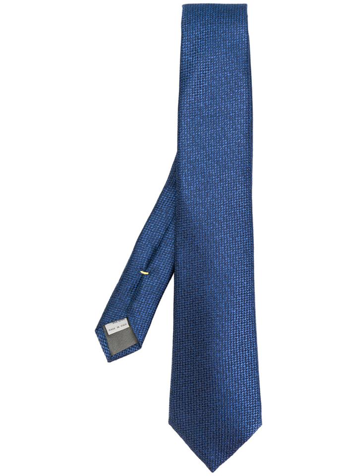 Canali Checked Tie - Blue