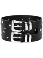 Faith Connexion 'star Waist' Belt, Women's, Size: Medium, Black, Calf Leather/brass