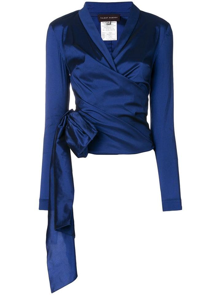 Talbot Runhof Ruched Asymmetric Fitted Jacket - 495 (enzian)