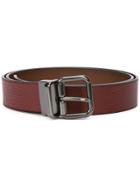 Coach Buckle Leather Belt - Red