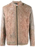 By Walid Embroidered Jacket, Men's, Size: Large, Brown, Silk/cotton