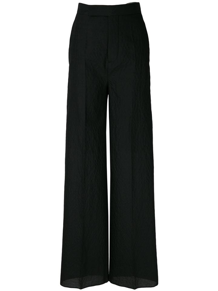 Rick Owens Silk Palazzo Trousers - Black