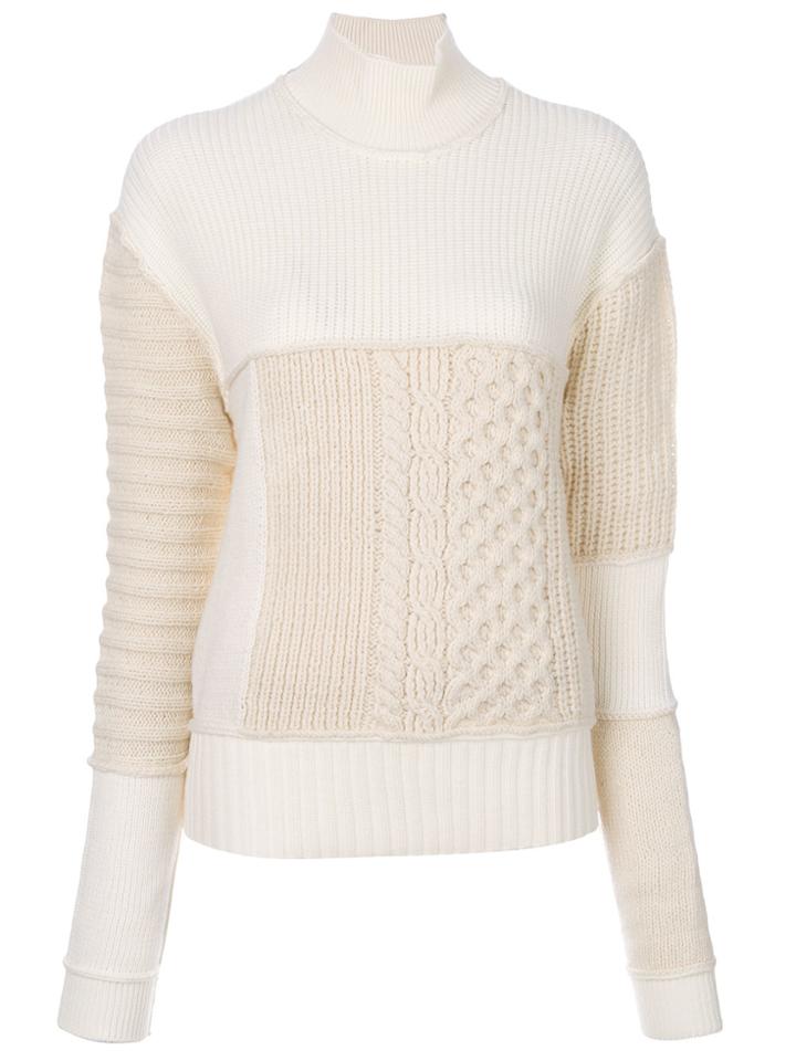 Mcq Alexander Mcqueen Cable Mix Jumper - White