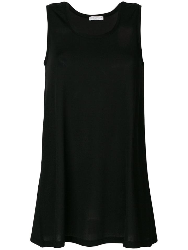 Le Tricot Perugia Flared Sleeveless Top - Black