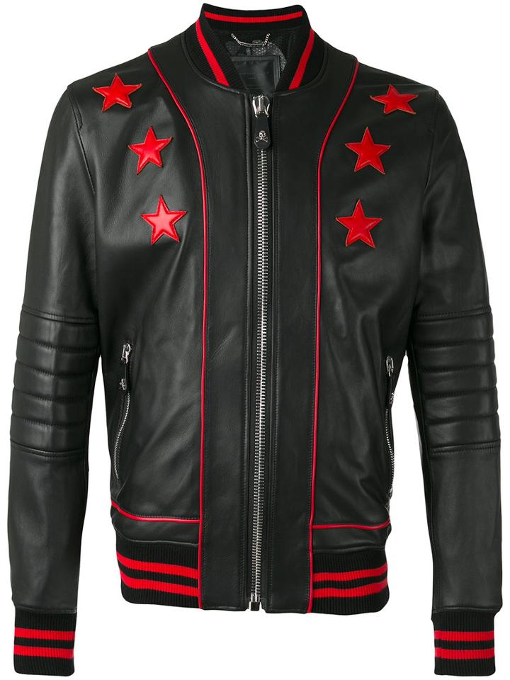 Philipp Plein - 'my Last' Bomber Jacket - Men - Sheep Skin/shearling/polyester/viscose - Xl, Black, Sheep Skin/shearling/polyester/viscose