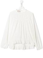 Pinko Kids Teen Ruffled Hem Blouse - White