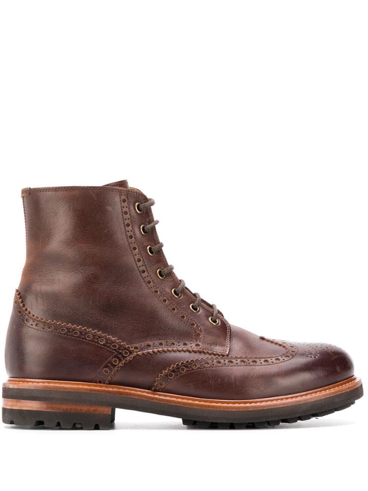 Brunello Cucinelli Brogue Detail Boots - Brown