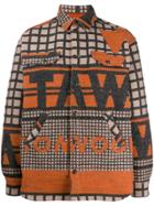 Tom Wood Logo Embroidered Shirt Jacket - Orange
