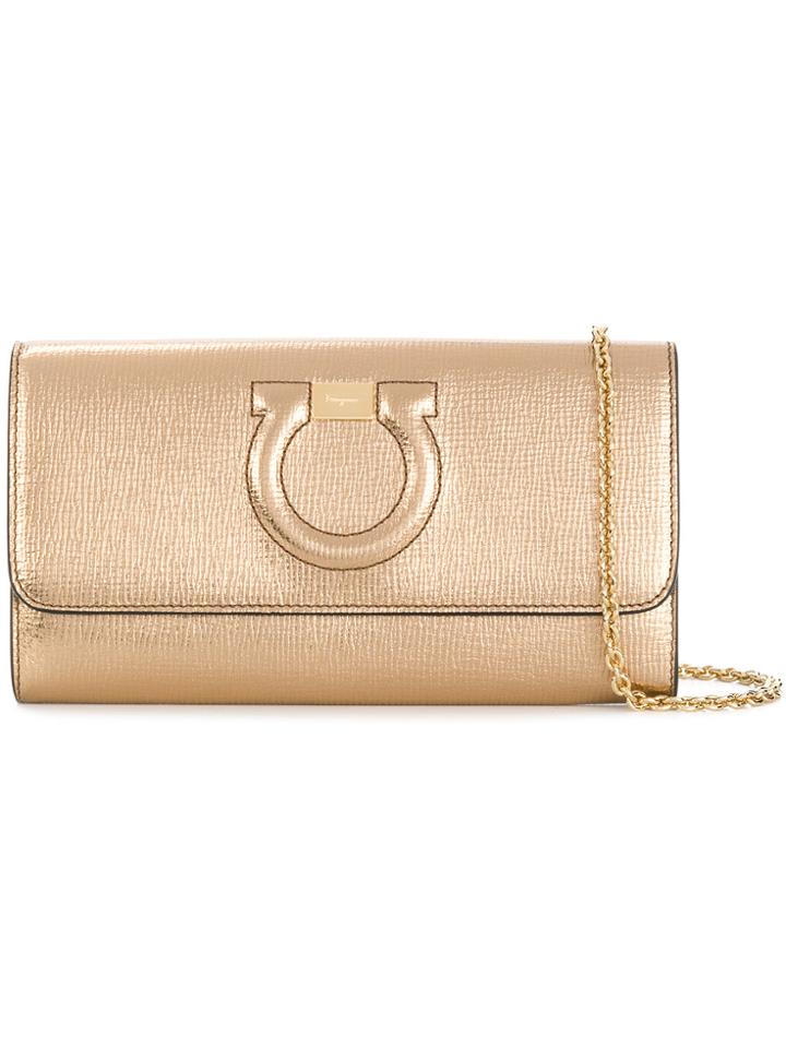 Salvatore Ferragamo Gancio City Chain Wallet - Metallic