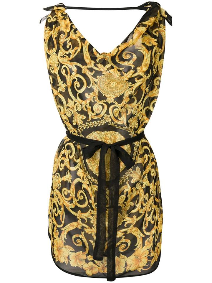 Versace Barocco Print Kaftan - Black
