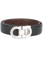 Salvatore Ferragamo Reversible Belt, Men's, Size: 115, Black, Calf Leather