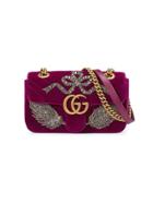 Gucci Gg Marmont Embroidered Velvet Mini Bag