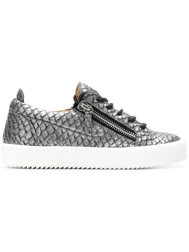 Giuseppe Zanotti Design Snake Embossed Gail Sneakers - Grey