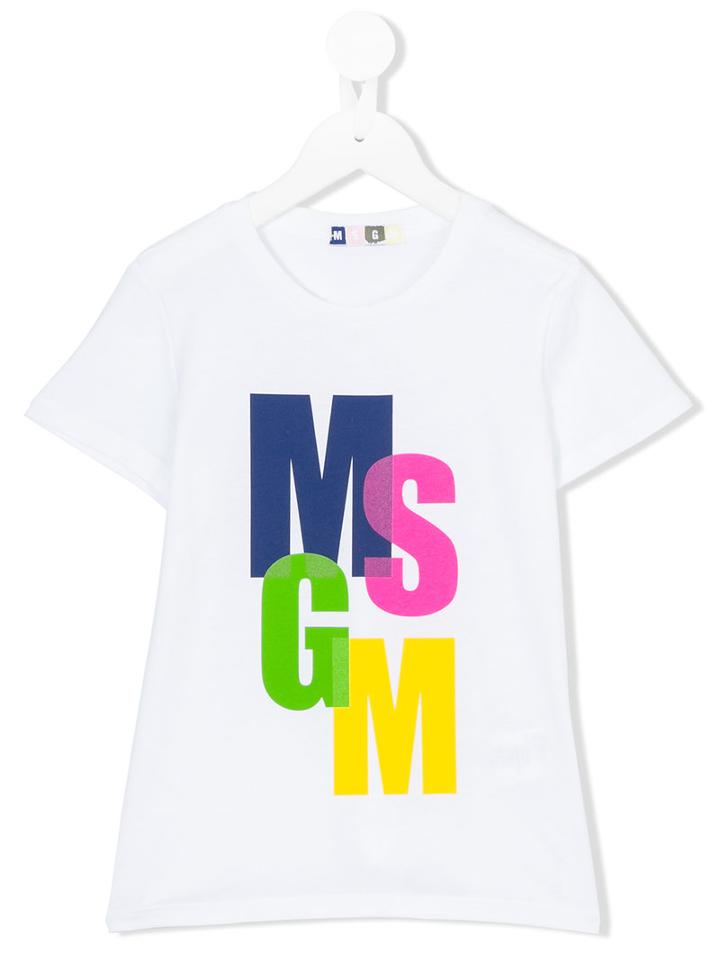 Msgm Kids - Logo Print T-shirt - Kids - Cotton - 4 Yrs, White