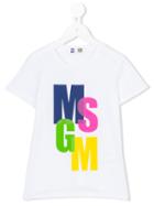 Msgm Kids - Logo Print T-shirt - Kids - Cotton - 4 Yrs, White