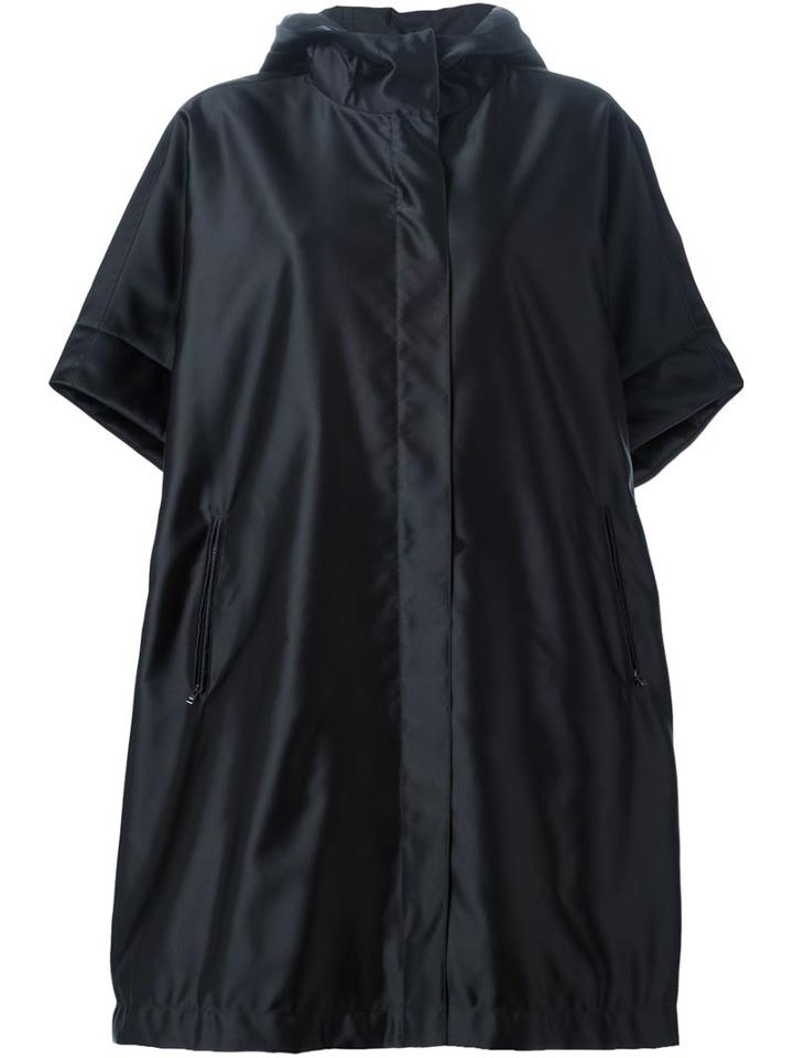 Jil Sander Navy Hooded Shortsleeved Raincoat, Women's, Black, Polyamide/polyurethane/polyester