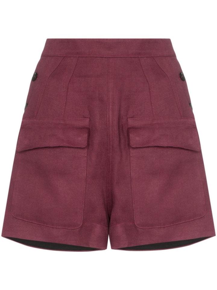 Golden Goose Lorena Flap-pocket Linen Shorts - Pink