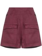 Golden Goose Lorena Flap-pocket Linen Shorts - Pink