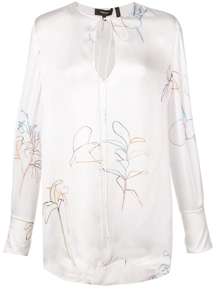 Theory Printed Fluid Tunic - White
