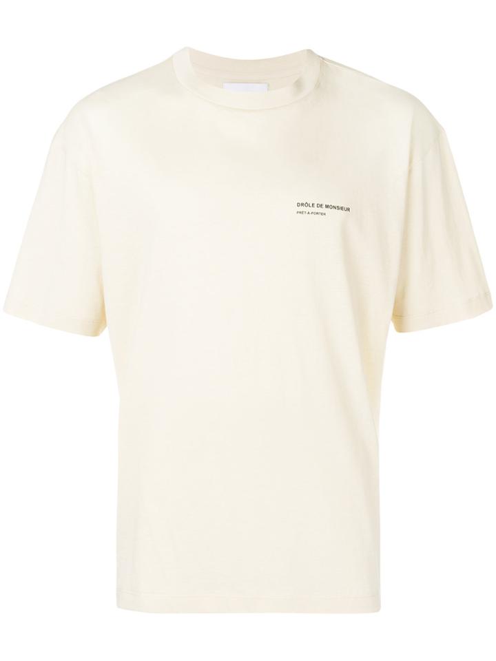 Drôle De Monsieur Nfpm Logo Back T-shirt - Nude & Neutrals