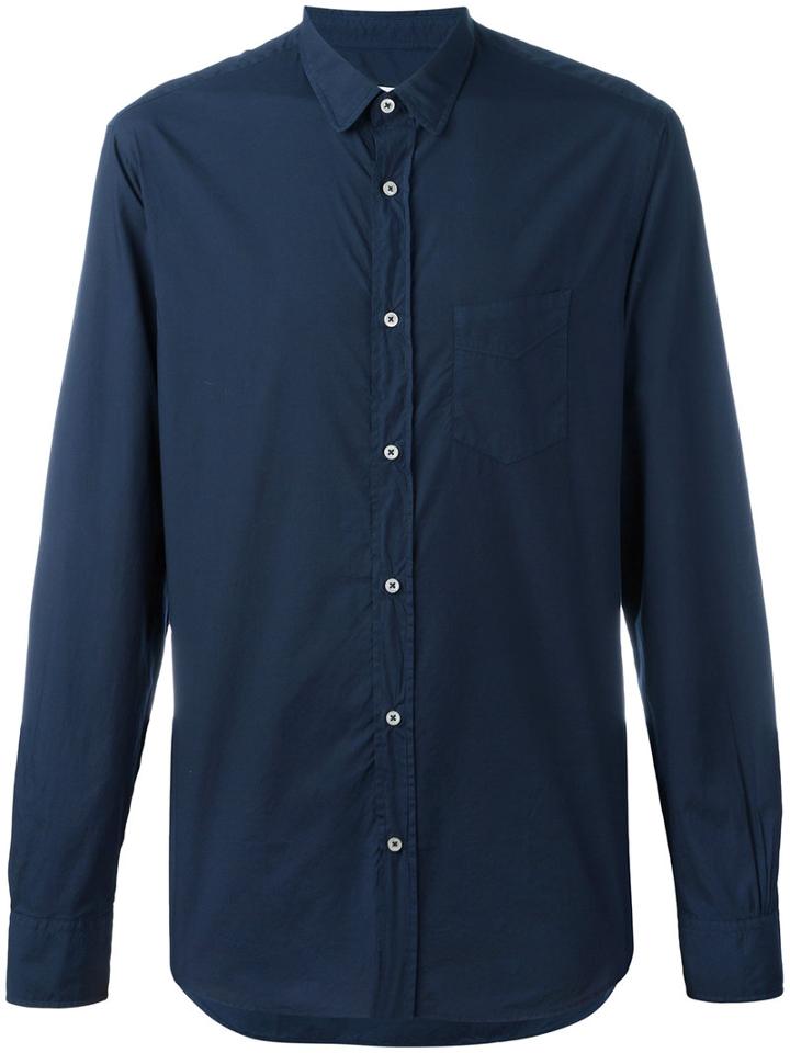 Officine Generale Button-up Shirt, Men's, Size: Large, Blue, Cotton