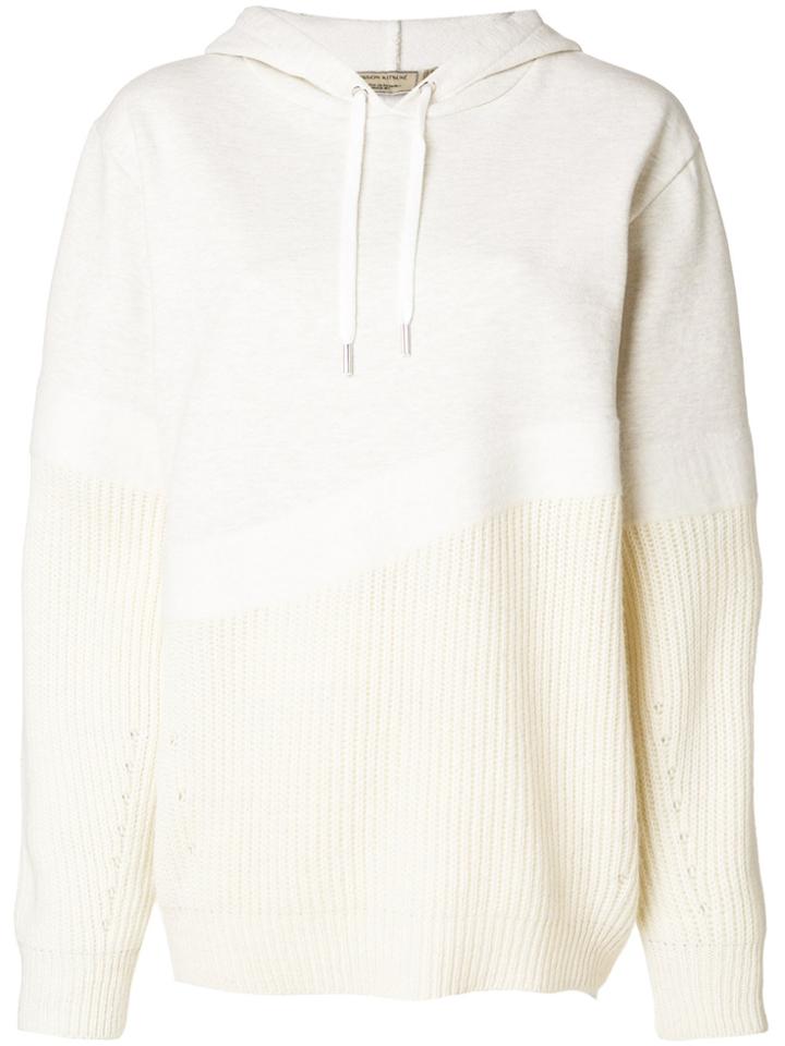 Maison Kitsuné Textured Detail Hoodie - Nude & Neutrals
